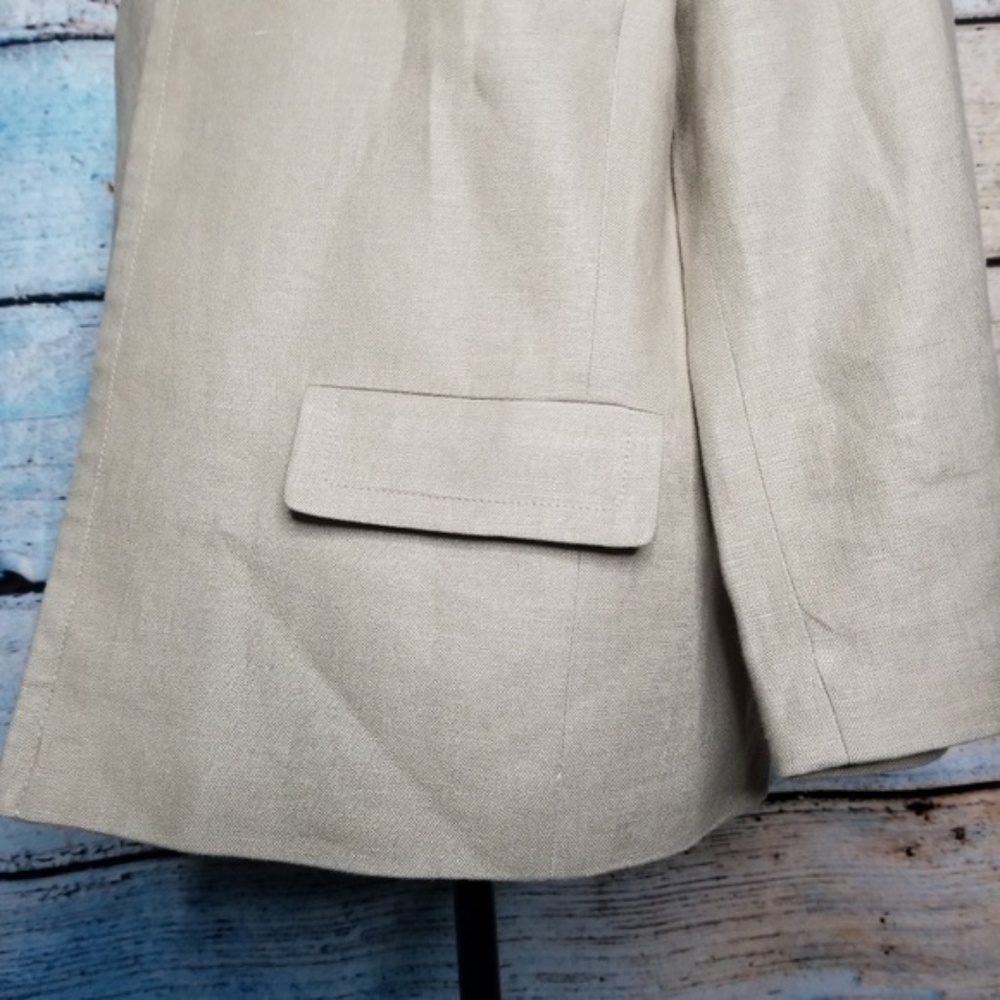 Talbots Linen Open Front Blazer Size 16 - image 3